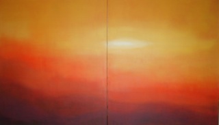 "Himmel und Erde", 2014,  Öl auf Leinwand, 140x240