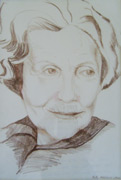 Hilde, 1993, Rötel auf Papier, 20 x 30 cm