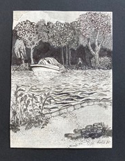Boot auf der Havel, 12,5x17 cm, Bleistift , Tinte, Filzstifte auf handgeschöntem Papier